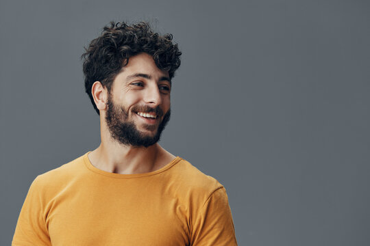 Man model adult face guy happy isolated smile background expression fashion young portrait person
