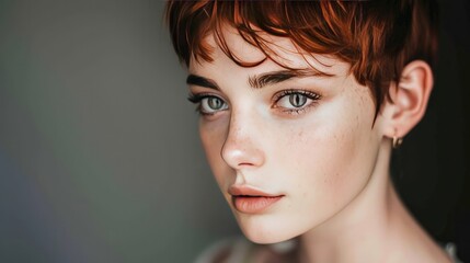 Pretty edgy hairstyle for women, short hair. Generative AI