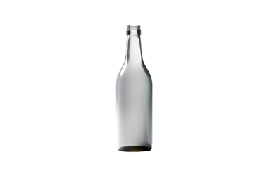 A clear glass bottle with a shiny metal cap sits on a smooth surface, reflecting light. The cap is securely screwed onto the bottle, forming a tight seal.