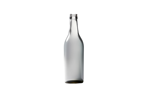 A clear glass bottle with a shiny metal cap sits on a smooth surface, reflecting light. The cap is securely screwed onto the bottle, forming a tight seal.