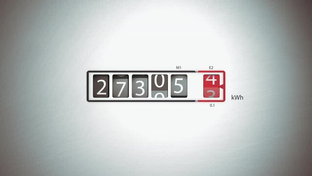 Electric meter kWh symbol, concept cost of living, energy crisis, high bills, price increase