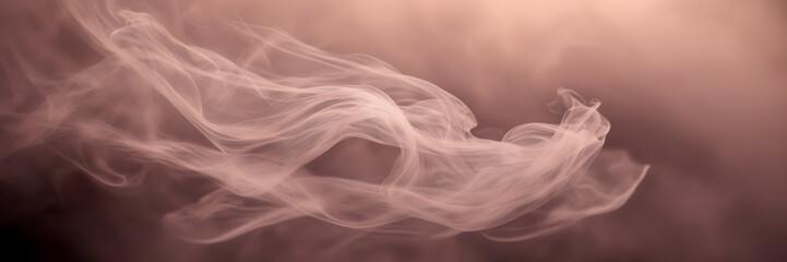 Close-up image highlighting the delicate wisps of smoke gently unfolding against a background of dusky rose. - obrazy, fototapety, plakaty