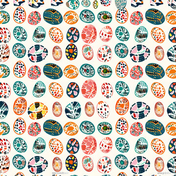 easter eggs on white background seamless repeating pattern tile