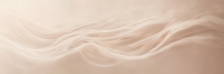 Abstract depiction of sinuous smoke trails in shades of ivory and blush against a backdrop of misty, ethereal light. - obrazy, fototapety, plakaty