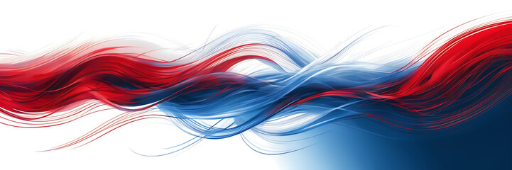 Dynamic abstract forms in vector style for a computer wallpaper, white and red and blue