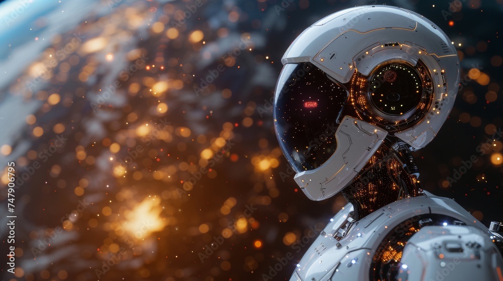 Leinwandbilder Artificial Intelligence, chatbots, artificial intelligence. Using technology for generating something, Futuristic Technology Transformation, human robot.