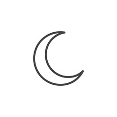 Obraz na płótnie Canvas Crescent moon line icon