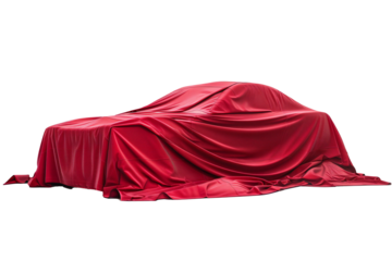 Car covered in cloth isolated on transparent background Generative Ai 