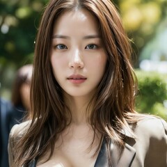 Naklejka premium 仕事中のお姉さん