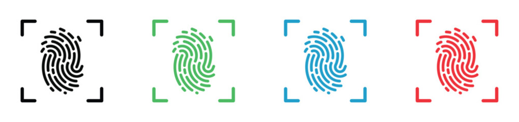 fingerprint scanning icon sign, and Fingerprint identification icon for apps and websites. Vector illustration