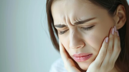 Woman Suffering From Toothache, Pain and Sensitive Tooth. Dental illness Symbolizing of Dental Care, Tooth Decay