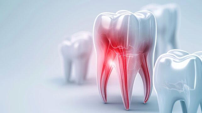 Toothache, Pain and Sensitive Tooth. Dental illness Symbolizing of Dental Care, Tooth Decay, Oral Health, Tooth caries