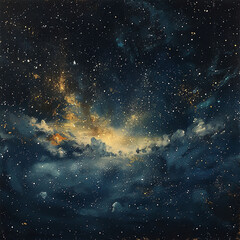night sky shines with brilliant profound space-119 - obrazy, fototapety, plakaty