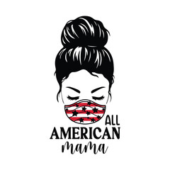 All American mama t-shirt Design
