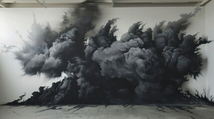 Colorful black smoke cloud for excellent backgrounds easy to edit and look good, sample smoke texture Generative AI