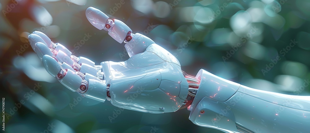 Leinwandbilder the robot hand provides artificial intelligence assistance in medical healthcare practices, collabor