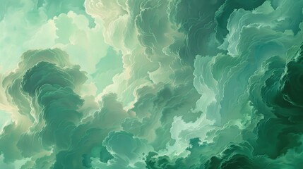Colorful green smoke cloud for excellent backgrounds easy to edit and look good, sample smoke texture Generative AI - obrazy, fototapety, plakaty