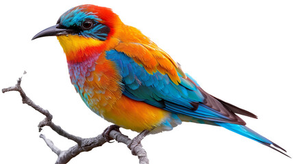 Melodious choruses, diverse avian species, captured in vibrant hues. This png file on a transparent background. 