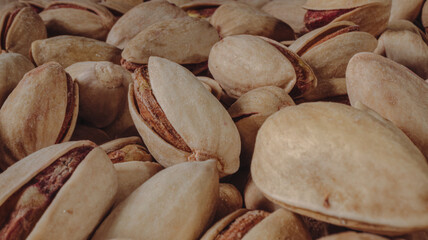 Pistachio nuts close-up. Background of pistachios.