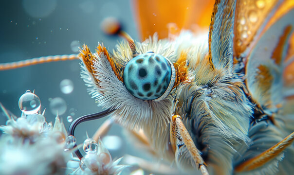 Close-up of fly with blue eye