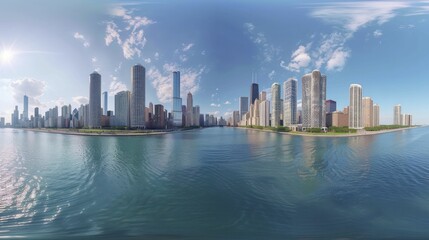 Fototapeta premium Virtual tours of iconic cityscapes, evergreen attractions meet trending digital travel experiences.