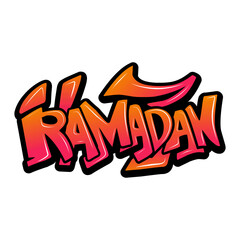 Ramadan graffiti lettering typography art illustration