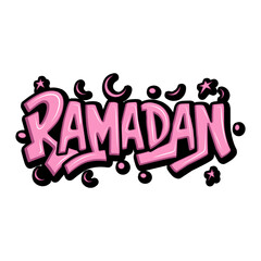 Ramadan graffiti lettering typography art illustration