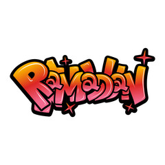 Ramadan graffiti lettering typography art illustration