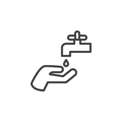 Washing hands line icon