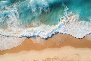 Fototapeta na wymiar Ocean waves against the shore. Tropical beach with turquoise sea water.