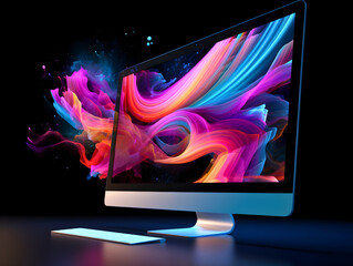 LCD Technology, Computer Screen Monitor Laptop TV Tablet PC, colorful design Illustration
