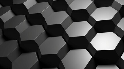 Luxurious Black Gemstone Hexagon Grid Background.