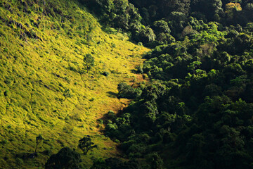 Nature and scenic views of the Doi Luang Chiang Dao Mountain in Chiang Dao Wildlife Reserve. Chiang Mai Province, Thailand 