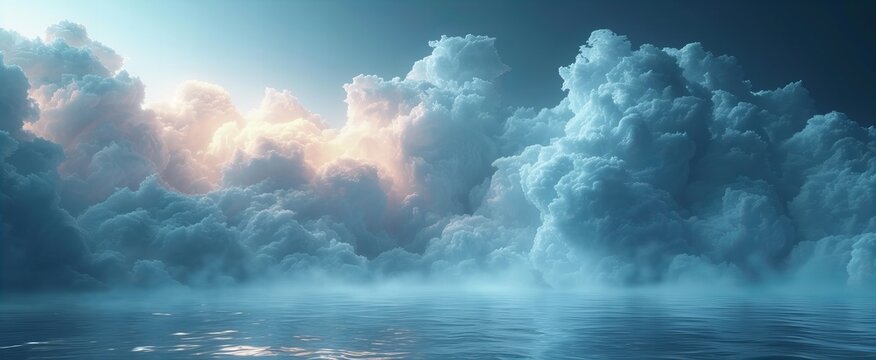 Beautiful watercolor cloud and sky, spring, summer background