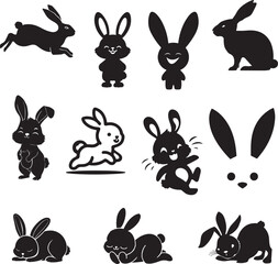 Fototapeta premium Rabbit,bunny shilhoutte