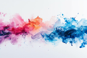 The flick of a watercolor brush onto paper creates a beautiful artistic blend of shades.