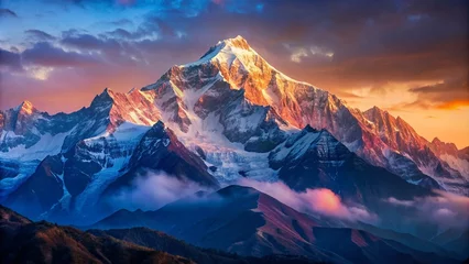 Papier Peint photo autocollant Annapurna Breathtaking View of Annapurna Massif in the Himalayas. 4K Resolution Wallpaper of Majestic Mountain Landscape.