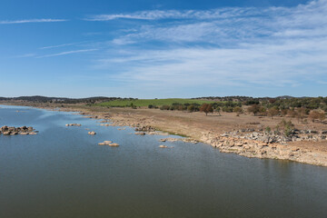 The Guadiana River between the border of Spain and Portugal