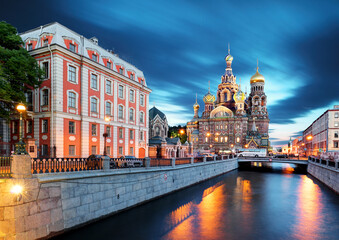The Church of the Savior on Spilled Blood in St. Petersburg during the White Nights, Russia - 747916717