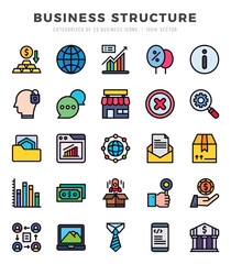 Business Structure elements. Lineal Color web icon set. Simple vector illustration.