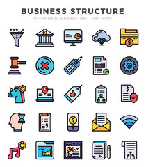 Set of Business Structure Icons Lineal Color icons collection.