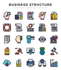 Business Structure. Lineal Color icons Pack. vector illustration.