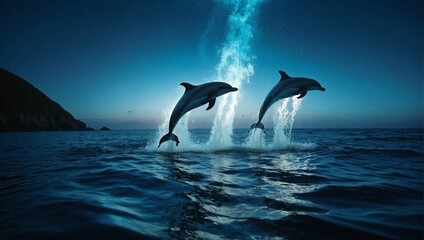 Fototapeta premium dolphin jumping out of water