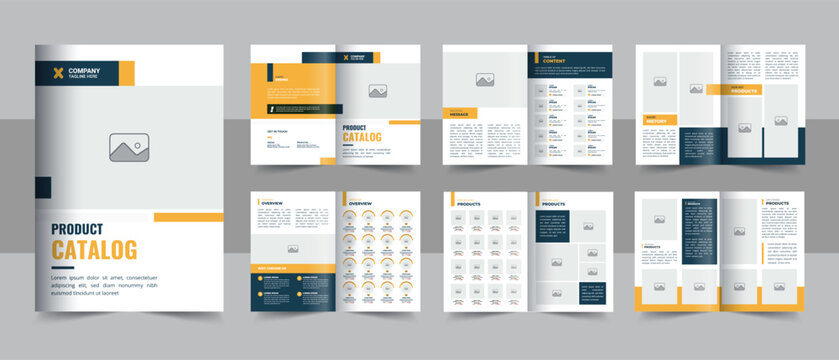 Unique product catalog design layout or Creative product catalogue template vector, Company business product catalog portfolio layout with product list