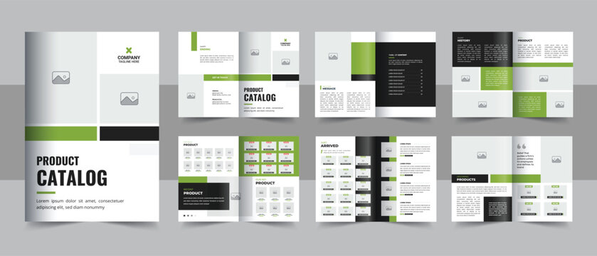 Product catalog design or modern product catalogue template, Company product catalog portfolio layout with product list