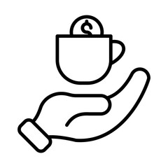 Donation Cup line icon