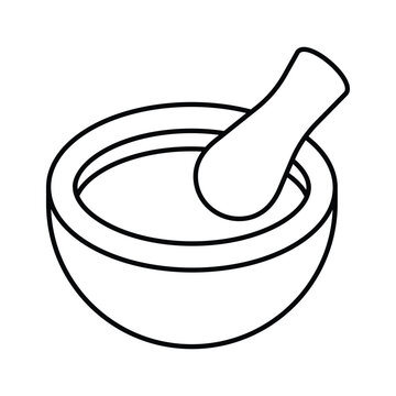 recommend clip art: Creative icon of mortar pestle, vector of pharmacy tools for grinding medicines