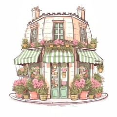 Fototapeta na wymiar Small cute shop of flowers