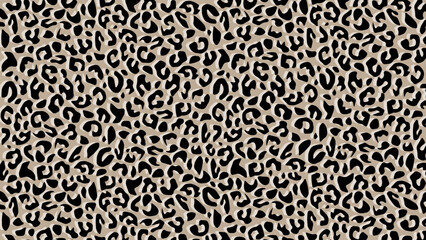 Leopard skin fur texture brown background	 - obrazy, fototapety, plakaty