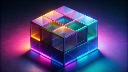 Colorful 3D Cubes Wallpaper. Modern and Vibrant Design with Cubic Shapes. - obrazy, fototapety, plakaty